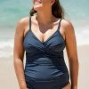 CUPSHE One Pieces Omniscient Solid Wrap Front Tummy Control Plus Size One Piece