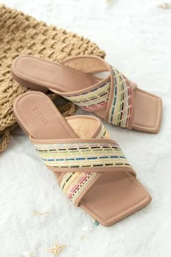 CUPSHE Hidden Gem Woven Strap Slide Sandals Beach Accessories