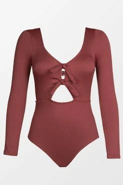 CUPSHE Winter Scoop Cut Out Long Sleeve One Piece Swimsuit