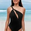 Cheapest 🔔 CUPSHE Greenland Aurora Cutout One Shoulder Black One Piece 🩱 Swimsuit One Pieces 🥰 1 CUPSHE Greenland Aurora Cutout One Shoulder Black One Piece Swimsuit One Pieces