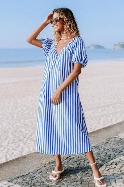 CUPSHE Dresses Best Sellers Lilyana Stripes Lace Up Dress