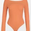 CUPSHE Janice Rib Off Shoulder Bodysuit