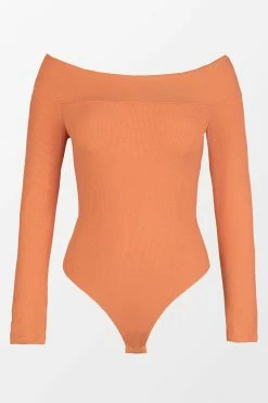 CUPSHE Janice Rib Off Shoulder Bodysuit