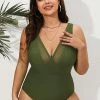CUPSHE One Pieces Essential Space Mesh Cutout Plus Size One Piece Swimsuit