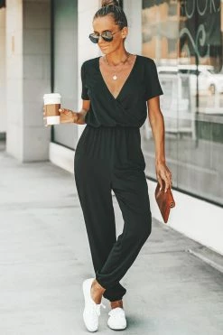 CUPSHE Clothing Danica V-neck Maxi Short Sleeve Jumpsuit