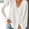 CUPSHE Kaleigh Long Sleeve Ruching V-neck Top