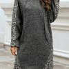 CUPSHE Clothing Glenna Leopard Print Drawstring Hoodie Dress