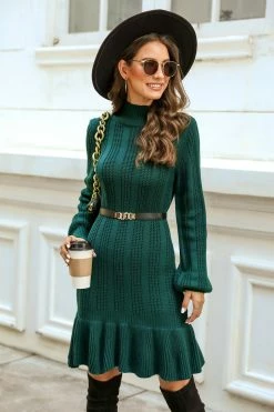 CUPSHE Clothing Agatha Ribbed Drop-Waist Sweater Dress