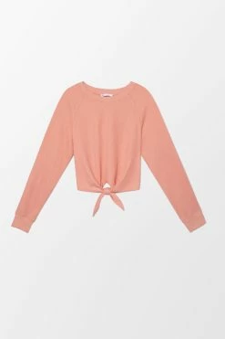 CUPSHE Limelight Knot Hem Raglan Sleeve Sweatshirt Clothing