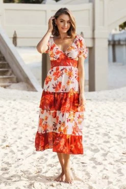 CUPSHE Lilac Dreams Bubble Sleeve Backless A-Shape Dress Clothing