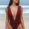CUPSHE Wild Romance Plunge Back Tie Missy Tummy Control One Piece