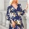 CUPSHE Clothing Leda Belted Floral Print A-Line Dress