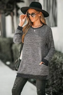 CUPSHE Clothing Dorothy Heathered Knit Pullover