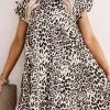 CUPSHE Sabrina Leopard Ruffle A-Shape Dress