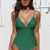 CUPSHE One Pieces Essential Space V-Neck Retro One Piece Swimsuit
