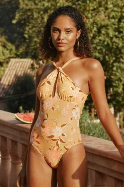 CUPSHE Liliana Floral Cut-out One Piece Swimsuit