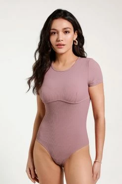 CUPSHE Angelica Round Neck Short Sleeve Cheeky Bodysuit