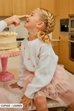 CUPSHE Clothing Starlight Toddler Girls Heart Print Sweater