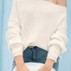 CUPSHE Avianna Ribbed Ruched Drawstring Sweater Clothing