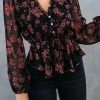 CUPSHE Clothing Beverly Floral Print Chiffon Top