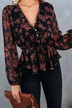 CUPSHE Clothing Beverly Floral Print Chiffon Top