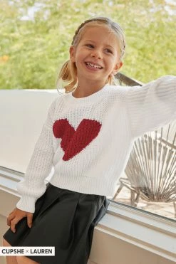 CUPSHE Clothing Starlight Toddler Girls Heart Graphic Sweater