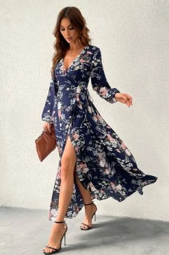 CUPSHE Kelsi Floral Print Chiffon Belted Wrap Maxi Dress Dresses Best Sellers