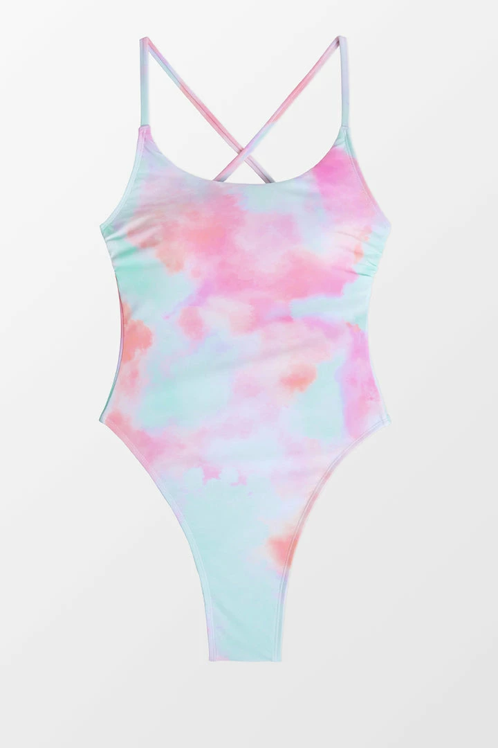 Best Pirce ๐ CUPSHE Gina Tie Dye Criss Cross Back Tie One Piece ๐ฉฑ Swimsuit โค๏ธ 5 CUPSHE Gina Tie Dye Criss Cross Back Tie One Piece Swimsuit