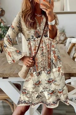 CUPSHE Dresses Best Sellers Flower Fairy Paisley Floral V-Neck Mini Dress