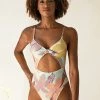 CUPSHE Hailie Floral Cut Out Knot One Piece Swimsuit