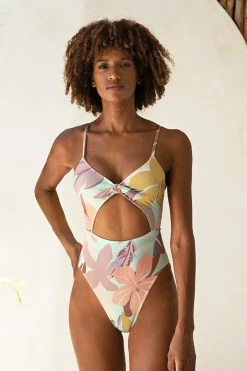 CUPSHE Hailie Floral Cut Out Knot One Piece Swimsuit