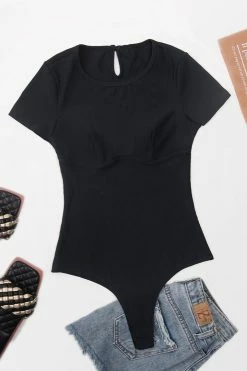 Flash Sale ๐ CUPSHE Angelica Black Round Neck Short Sleeve Cheeky Bodysuit Clothing โ 18 CUPSHE Angelica Black Round Neck Short Sleeve Cheeky Bodysuit Clothing