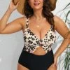 Wholesale ✔️ CUPSHE One Pieces Spotted Flower Twisted Cutout Plus Size One Piece 🩱 Swimsuit 🌟 2 CUPSHE One Pieces Spotted Flower Twisted Cutout Plus Size One Piece Swimsuit