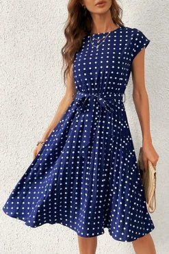 CUPSHE Dresses Best Sellers Lillie Round Neck Dots A-shape Dress