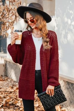 CUPSHE Vesta Crochet Open-Knit Oversized Cardigan Clothing