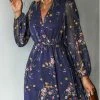 CUPSHE Dresses Best Sellers Realm Of Sky Floral Print Chiffon A-Line Mini Dress
