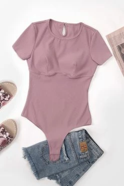 CUPSHE Angelica Round Neck Short Sleeve Cheeky Bodysuit