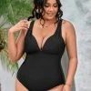 Brand new ๐ CUPSHE ๐ Summer Of Love Black Plunge Tummy Control Black Plus Size One Piece ๐ฅฐ 2 CUPSHE Summer Of Love Black Plunge Tummy Control Black Plus Size One Piece