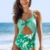 CUPSHE Kamari Striped And Floral One Piece Swimsuit