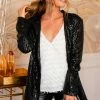CUPSHE Starlight Sequin Open-Front Blazer