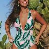 CUPSHE One Pieces Pink Palm Print One Piece Swimsuit