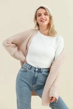 CUPSHE Nectar Pink Front Open Cardigan
