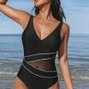 CUPSHE Tempest Colorblock Mesh One Piece Swimsuit