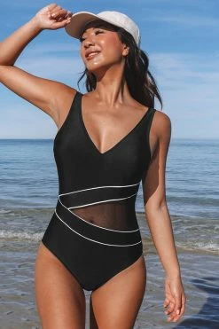 CUPSHE Tempest Colorblock Mesh One Piece Swimsuit