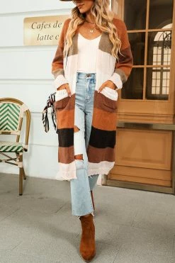 CUPSHE Clothing Meaghan Striped Longline Cardigan