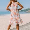 CUPSHE Kensley Halter-neck Floral A-Shape Dress