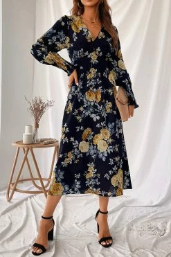 CUPSHE Clothing Romantic Vibes Floral Print Gigot Sleeve Dress