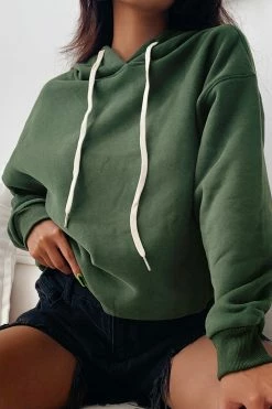 CUPSHE Snow Kiss Green Hoodie