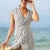 CUPSHE Eva Wave Striped V-neck Sleeveless Dress Dresses Best Sellers