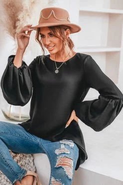 CUPSHE Delta Trumpet Sleeve Longline Hem Tops